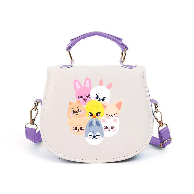Kids Girls Straykids Felix Printed Student Lightweight Crossbody Bag Casual PU Shoulder Bags
