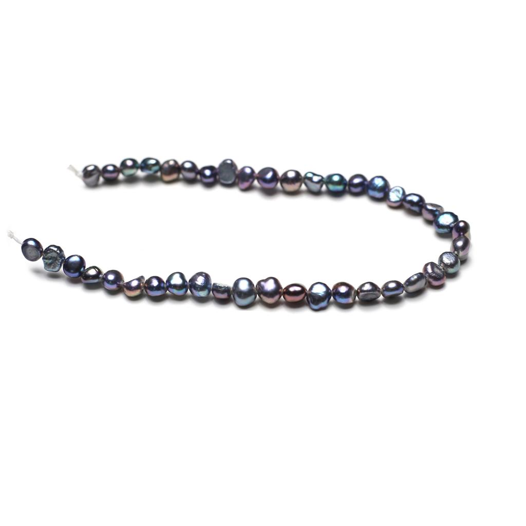 1String, Black Natural Freshwater Pearls, Nugget Pearl Beads for Jewelry Making DIY Necklaces Bracelets Crafts (Beads 4-4.5mm, Length 18cm)