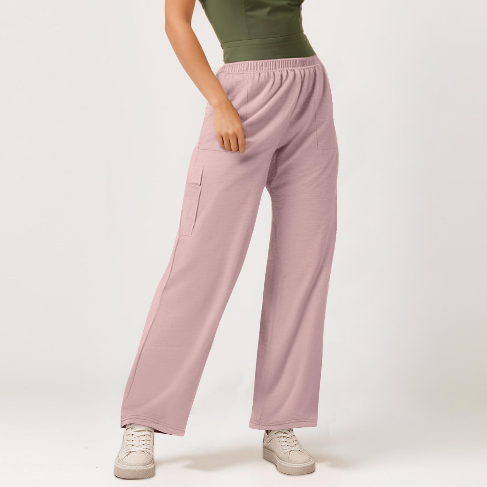 

Женская рабочая одежда, спортивные штаны, повседневные свободные флисовые брюки для бега с высокой талией, женские спортивные штаны, повседневные брюки, штаны для йоги, домашняя одежда XXL розовый