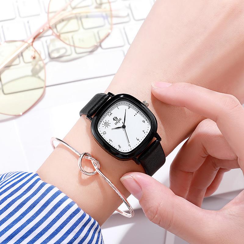 Square Junior High School Student Watch Girls' Simple College Style Student Mori Literary And Versatile Watch Large Dial