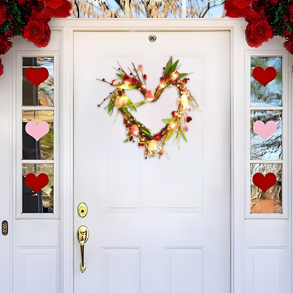 Valentine's Day Heart,Shaped Decorative Wall Hanging Artificial  Heart,Shaped Flower Arrangement Home Floral Wreath Wedding Decorations