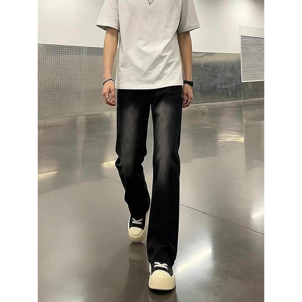 Spring and summer new retro washed old jeans men's loose micro-speaker vibe hip-hop wide legs mopping long