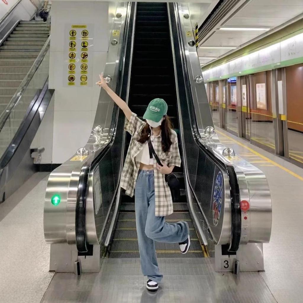 Damska koszula przeciwsłoneczna w kratę z krótkim rękawem polo na 2025