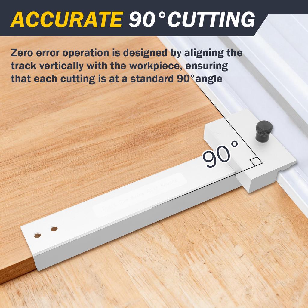90 Degree Guide Rail Protractor Aluminium Alloy Adjustable Square Guide Professional Track Saw Guide Rail Square for Woodworking