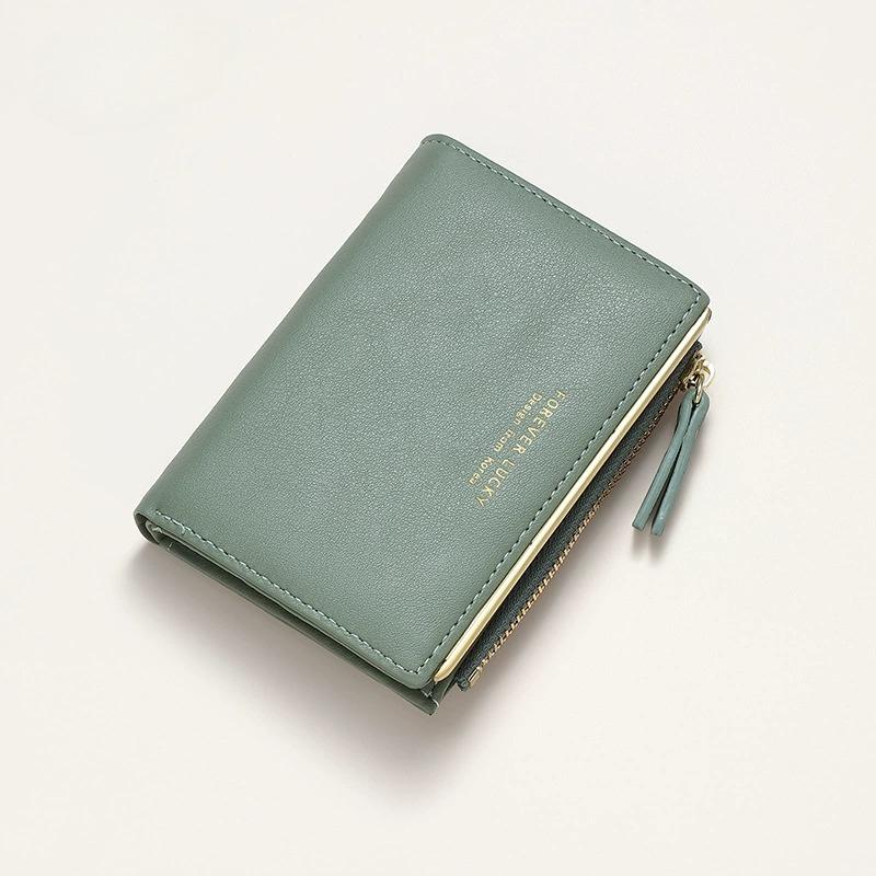 Women Short Wallet Ultra-Thin PU Leather Clutch Zipper Coin Purse Mini Money Bag Girls Small Cute Pink Card Holder