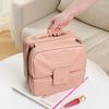 PU Leather Large Capacity Cosmetic Bag for Women Multi-Compartment Travel Toiletry Organizer Luxury Portable Makeup Pouch