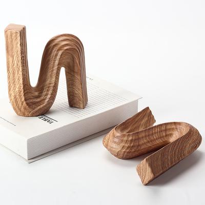Arte Nórdico Simple Adornos con Veta de Madera en Forma de N Sala de Modelos Oficina de Ventas B&B Sala de Estudio Decoraciones Suaves Ins para Diseñadores