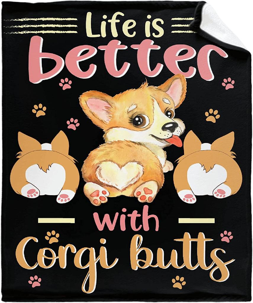Corgi deka Roztomilé Corgi deky Dárky pro milovníky Corgi Ženy Měkká flanelová deka na pohovku Vánoční dárky k narozeninám