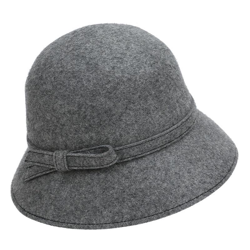 2025 Women's Autumn/Winter Hepburn Style Wool Felt Fedora Bucket Hat