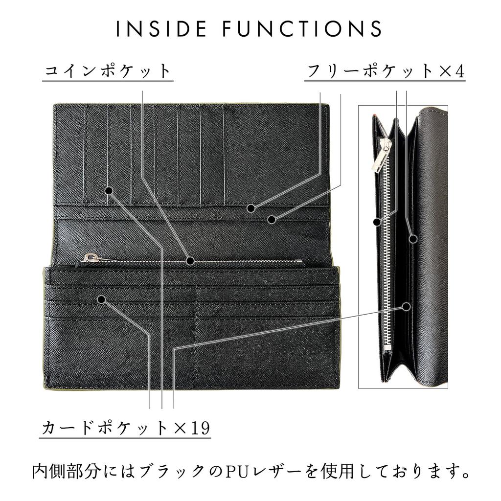 Trendy Yamagishi Leather Bifold Genuine Long Card Coin for Men and Women Wallet, Leather, Wallet, Slots, Purse, Billfold, WL-D2-02, Olive,