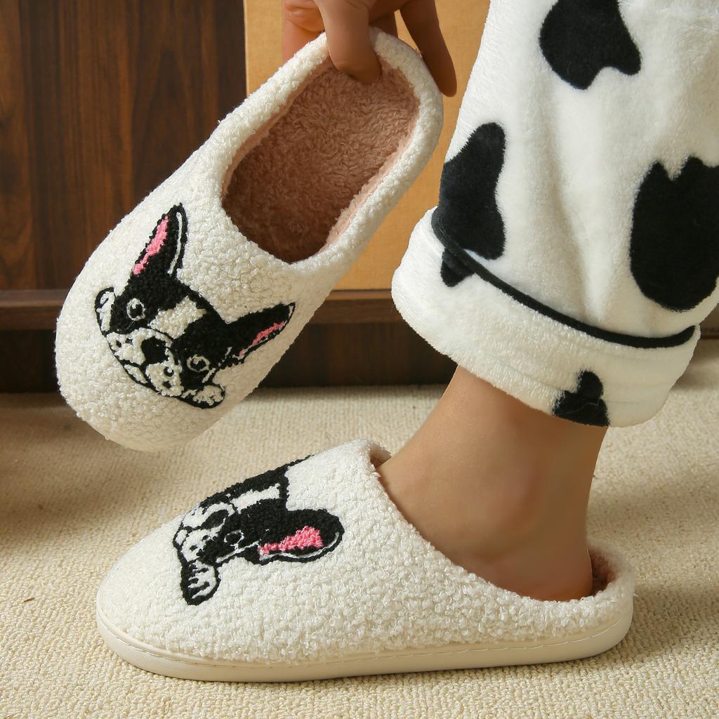 Cartoon Cute and Interesting Dachshund Dog Women Slippers Indoor Warm Comfort Lightweight Bedroom Concise Winter Cotton Shoes