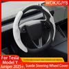 For Model 3/Y Highland Juniper Steering Wheel Cover Suede Sport Steering Wheel Cover All Season Universal Car Accessories