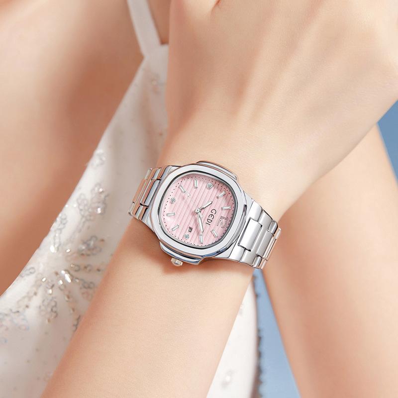 Light luxury Brand Women Watch BusinessHigh-end Calendar Stainless Steel Strap Waterproof Ladies Fashion Clock Quartz Wristwatch