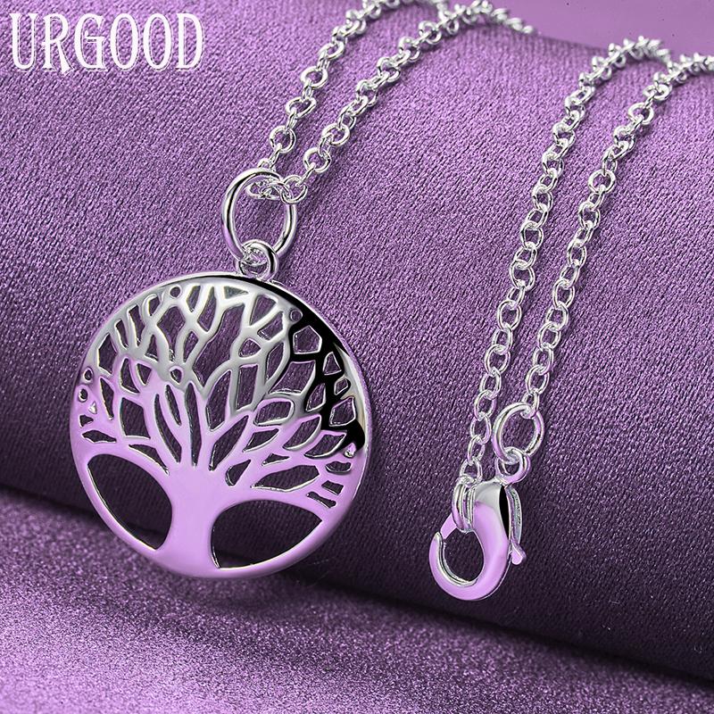 Collier pendentif arbre de vie en argent Sterling 925, bijoux de mode de mariage