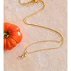 Yhpup Popular Bling Cubic Zirconia Leaf Pendant Necklace for Women Stainless Steel Golden Delicate Collar Korean Jewelry Gift