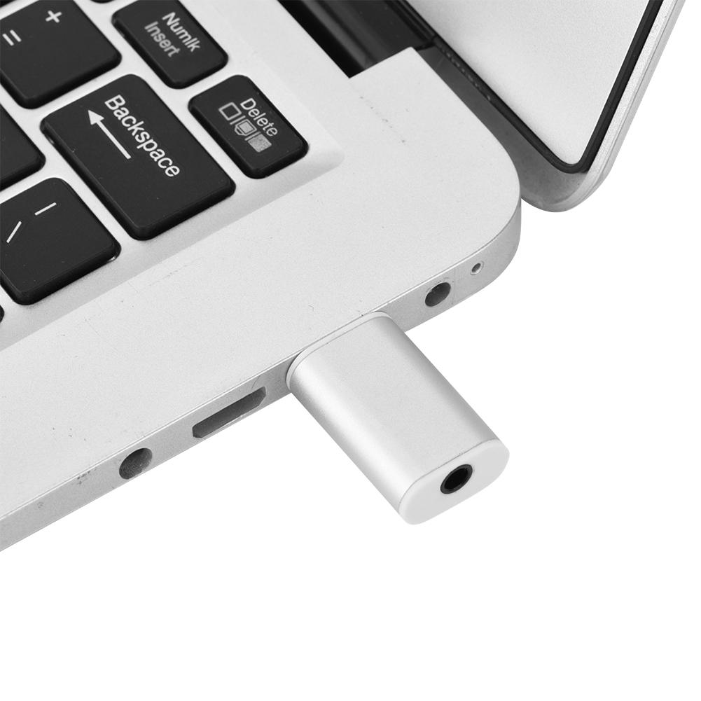 External USB 2.0 to 3.5mm Stereo Sound Card Mic Adapter Speaker (Black)