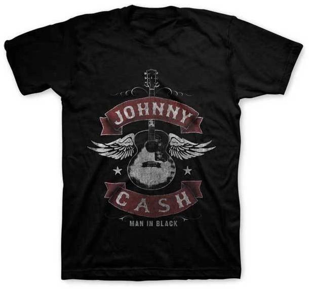 Johnny Cash Winged Guitar Unisex In Black Black Unisex TShirt S5xl Q8098