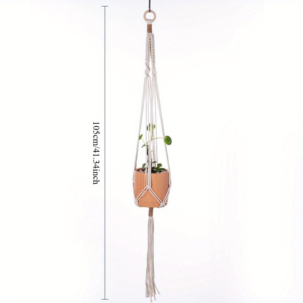 1Pc Hand-woven Gardening Balcony Plant Hanging Rope Hanging Basket Cotton Rope Tassel for Outdoor Patio Garden Home Vase Flower Pot Net Bag Decoration