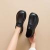 Leather shoes cowhide leather lace-up 2025 casual British single shoes new soft sole retro mother flat bottom