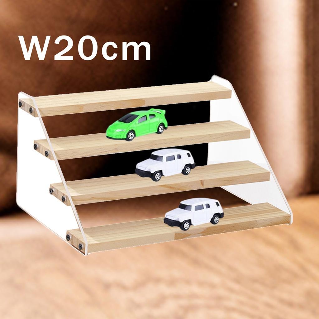 Acrylic Wooden Display Stand Shelf Glasses Cosmetic Doll Ladder Riser Stand