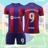 Barcelona Home Jersey Messi 10 Lewandowski 9 Gavi 30 Pedri 8 Suitable For Children Various Sizes Available