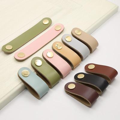 Nordic Leather Pull Handle for Wardrobe, Drawer, Suitcase, or Box