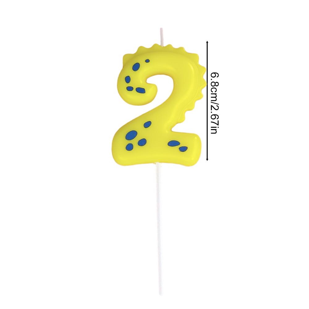 Baby Dinosaur Digital Birthday Candle Smokeless 0-9 Year Old Cute Candy Color Digital Candle Wholesale