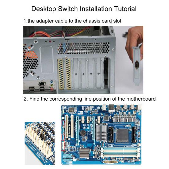 Desktop Switch Multi-function USB Audio Anti-theft Interface Dual Big Button Sensitive PC Reset