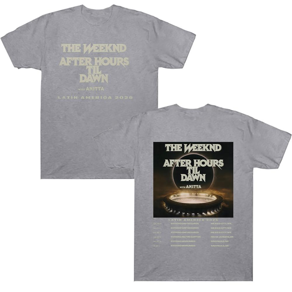 Latin America 2026 Tour TheWeeknd T-shirt Graphic Cotton T Shirts Vintage 90s Hip Hop Gothic Tee Casual Unisex Loose T-shirt