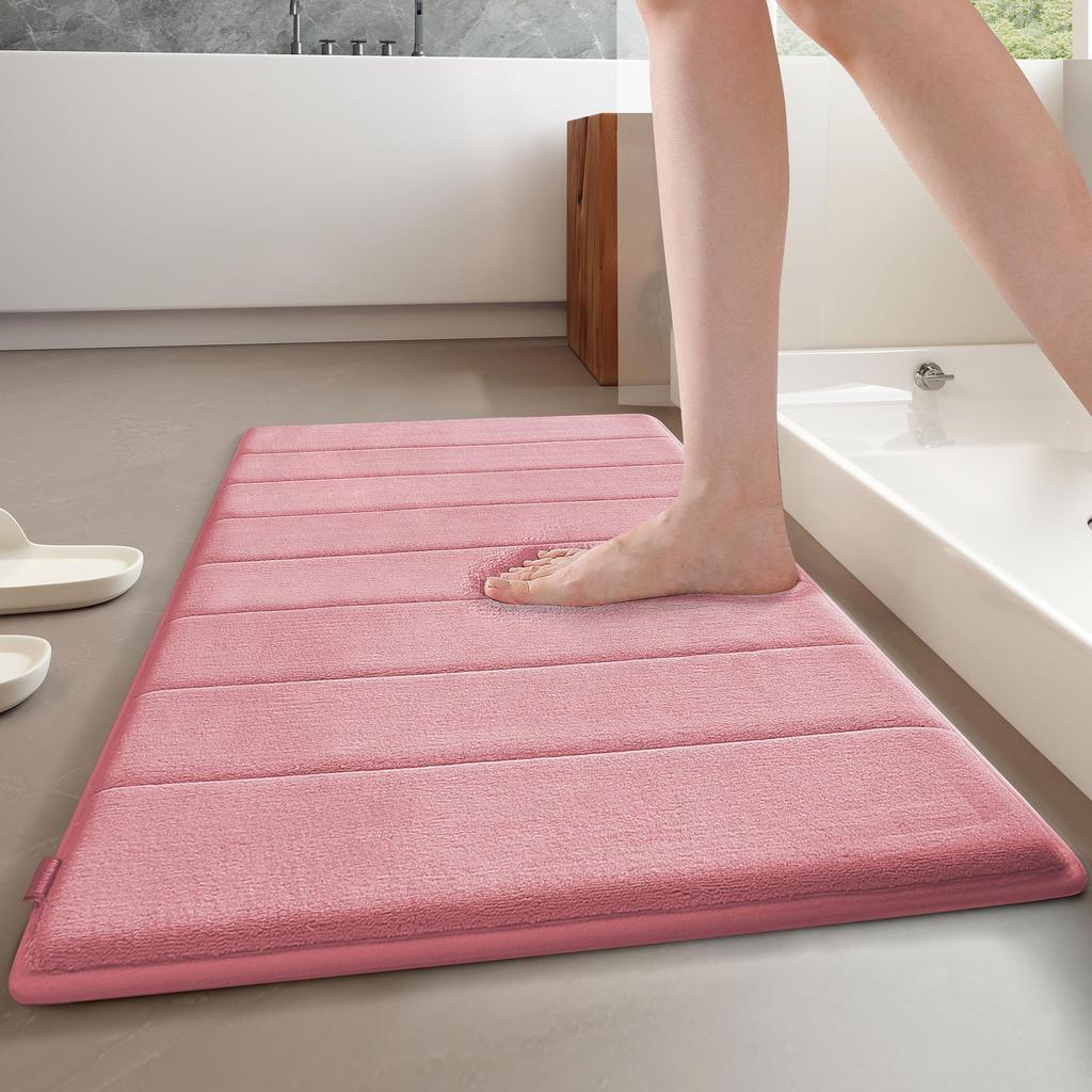 Enhanced Memory Foam Non-slip Bathroom Mat - Absorbent, Machine Washable Toilet Floor Rug