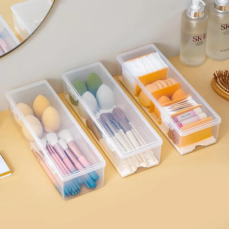 Clear Plastic Compartmentalized Organizer Box Holds Cards Storage Box With Adjustable Divider