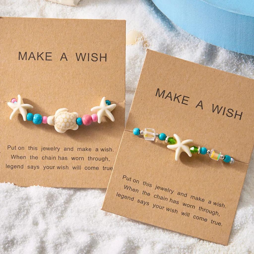 Simple Handmade Braided Shell Bracelets for Women Bohemian Starfish Turtle Adjustable Bracelets Friendship Beach Holiday Jewelry