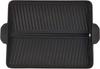 Ishigaki Grilling 37cm X 26cm X Delicious and Healthy Grilling Plate for Portable Gas with Grooves for Draining Excess for Korean 3562 Plate, Black,