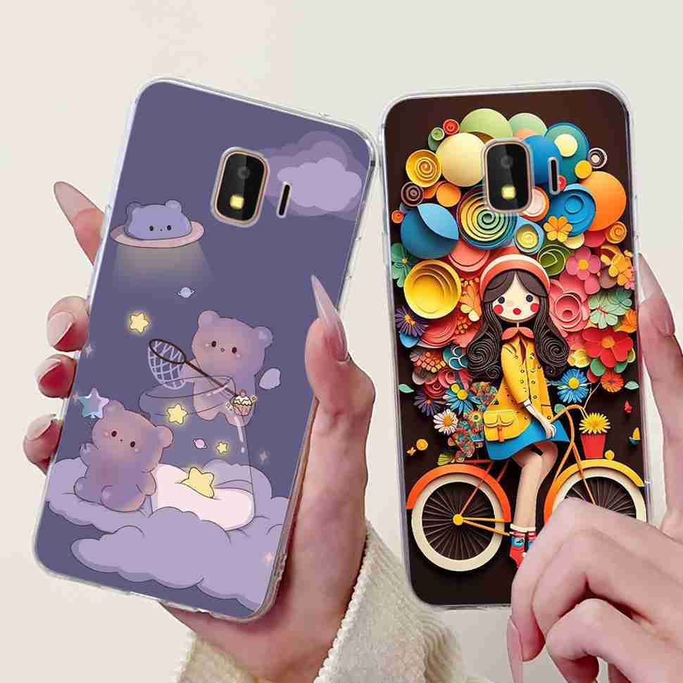 For Samsung Galaxy J2 Core 2018 Case Flower Dragon Soft Silicone TPU Back Cover For Samsung J2 Core J2 Pro 2018 Phone Cases Bags