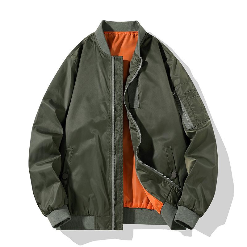 Retro Jacket Stand Collar Pilot Loose Casual Baseball Uniform Jacket Spring Autumn