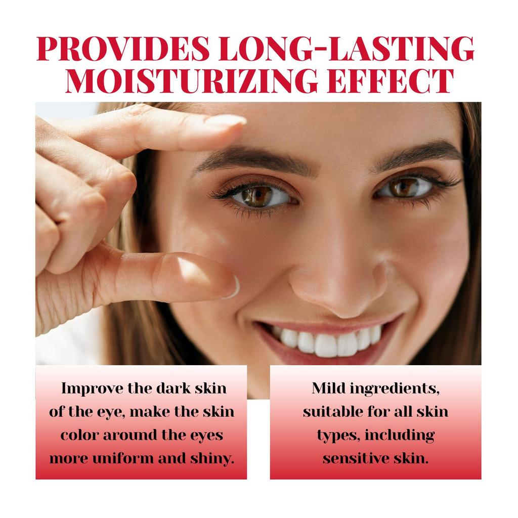 OUHOE Retinol Wrinkle-Reducing Eye Cream, firms and reduces fine lines, fades dark circles, brightens the eyes. Suitable for the eye area, 3g