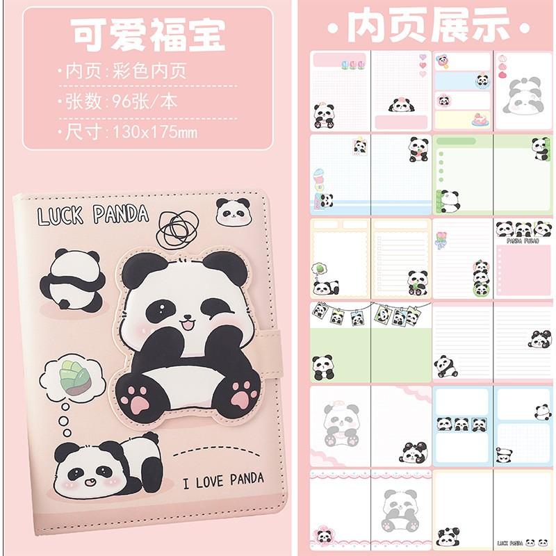 

Милый мультяшный блокнот с кожаной поверхностью, блокнот с магнитной застежкой, ручная книга One Size