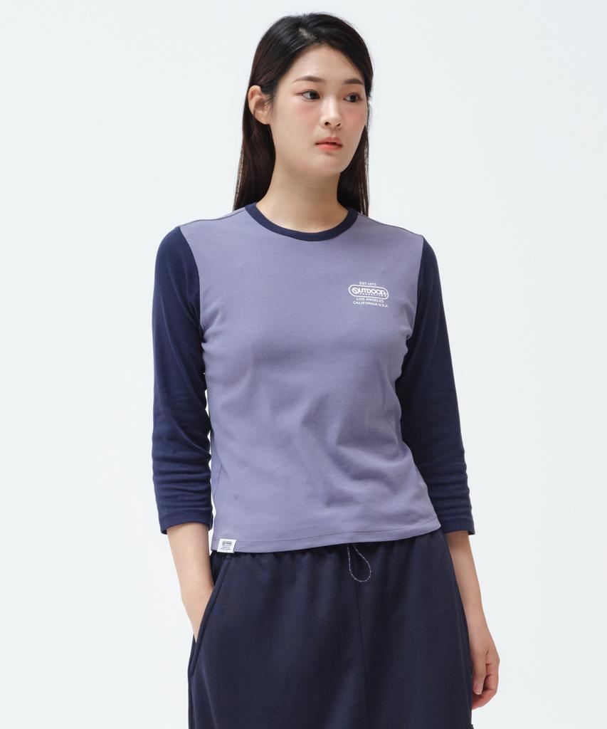 OUTDOOR PRODUCTS W Color Block T-Shirt (Purple)