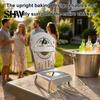 Rust Proof Metal Roaster for Poultry Beer Can Chicken Rack, Durable Vertical Stand, Stable Upright Cooking Rack Heat Resistant BBQ Grills Outdoor