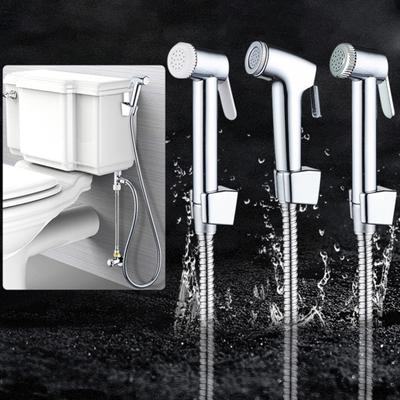 Toilet Handheld Bidet Spray Shattaf Sprayer Shower Hose Rack Floor Cleaning Set