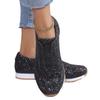 Large Size Women's Shoes Winter New Sequined Shoes Sports Running Shoes Shallow Mouth Round Head Outer Size Women's Shoes