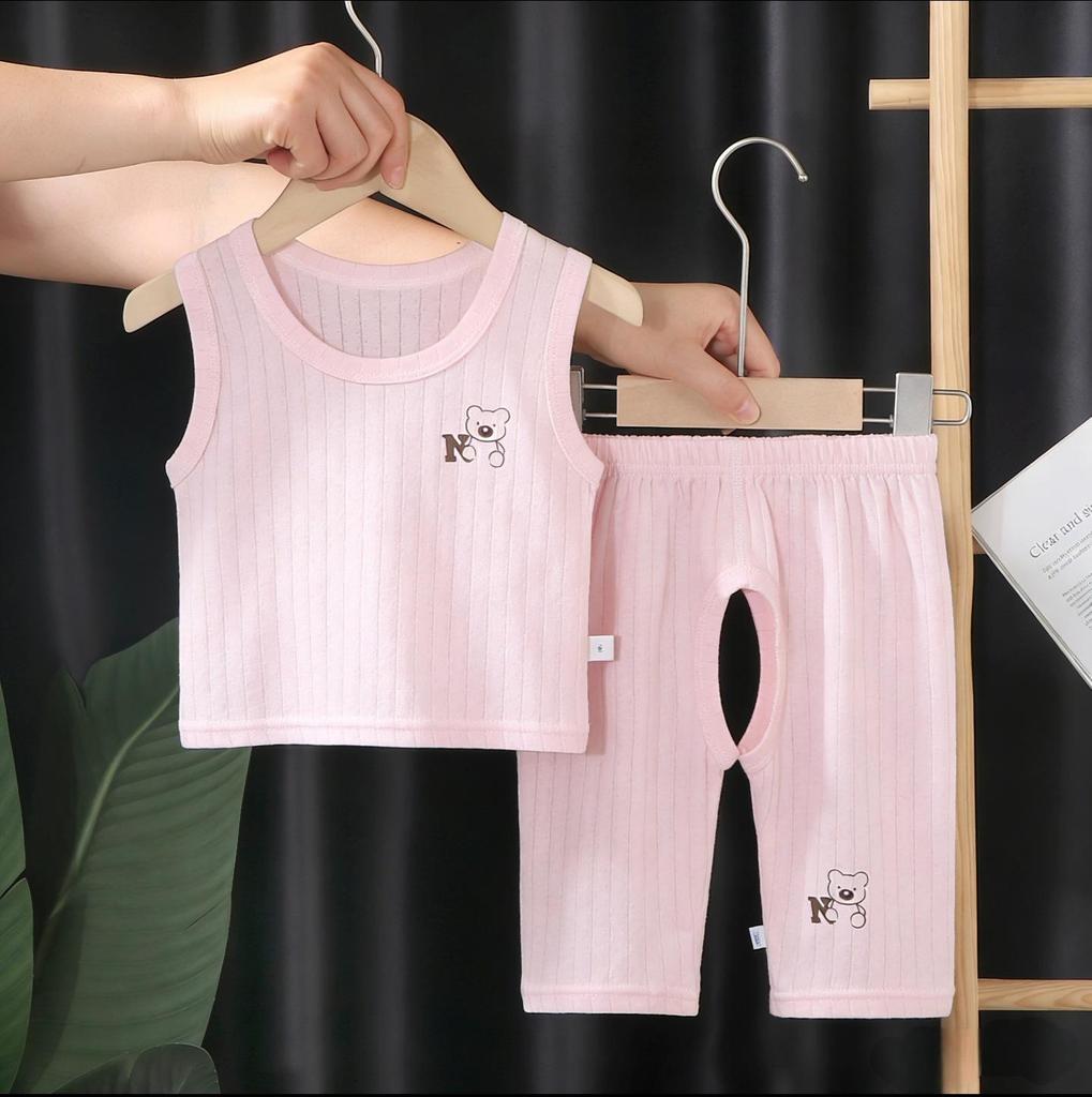 Children's Sleeveless Cotton Vest Set: Class A Camisole for 0-3 Years, Unisex, Belly Protection, Breathable Base Layer