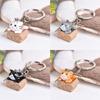 Practical Lovely Animal Happy Cats Keychain Small Pendant Versatile Daily Accessories for Home and Office Decoration