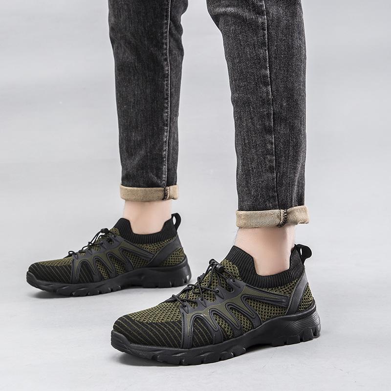 Outdoor Men's Shoes Black Simple Breathable Light Shoes Mesh Casual Shoes Supply Men's Work Shoes Sports Shoes