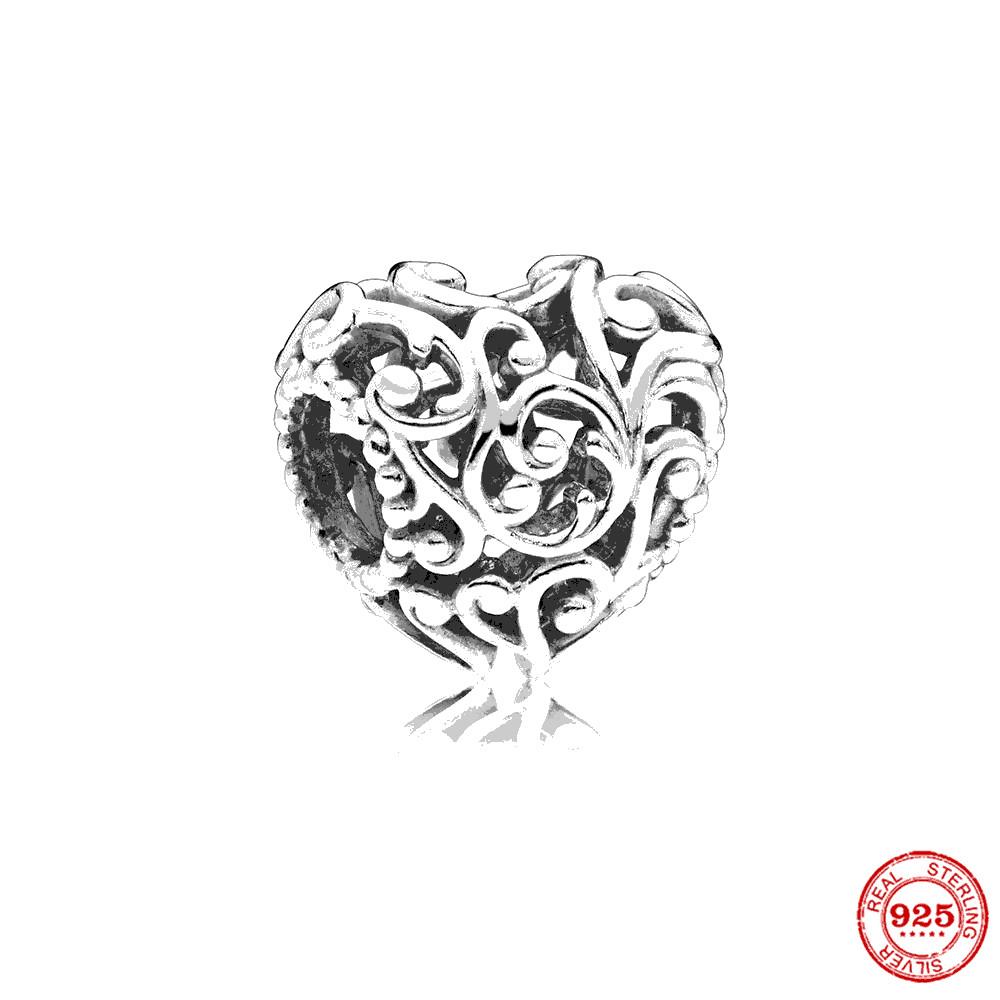 Classic Copperopenwork Love Hearts Woven Infinity Charm Bead For Women Fit Original Bracelet Diy Jewelry Gift