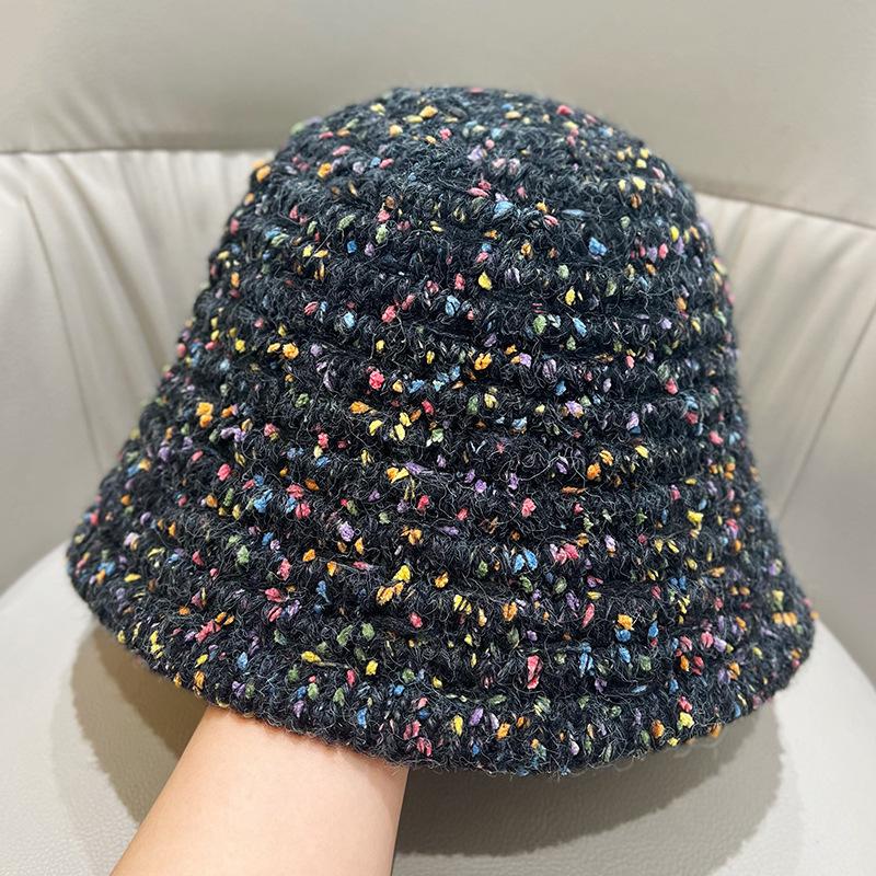 New Small Jelly Bean Fisherman's Hat Children's Autumn and Winter Big Head Circumference Knitted Wool Hat Showing Washbasin Hat