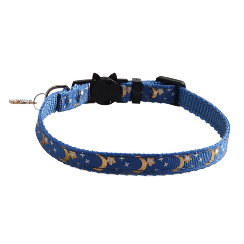 Cute Pet Cat Collars With Moon Star Pendant Adjustable Puppy Kitten Necklace Fruits Pattern Cats Rabbit Collars With Bells