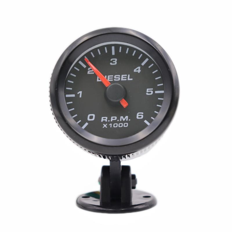 2”52MM Diesel Engine Tachometer White Light Point 0-6000 RPM Tacho Meter Electrical Tachometer 12V Gauge
