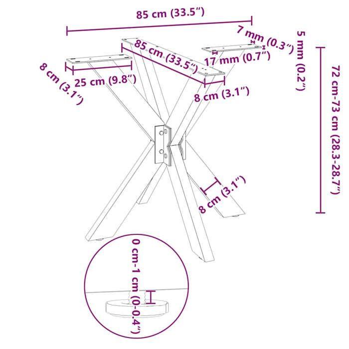VidaXL Spider-shaped Dining Table Leg 85x85x(72-73) Cm, Table Leg, Metal Table Leg, Furniture Leg, Leg 4013122