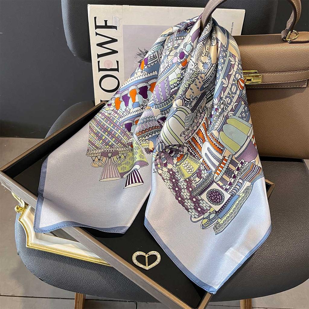 100% Silk Scarf Women Foulard High Quality Square Female Headkerchief Mulberry Neckerchief Shawl Wraps Hijab Bandana Scarves